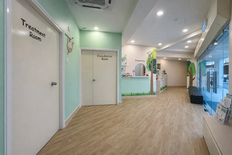 Corridor leading to the treatment room at Little Eden Child Specialist Clinic