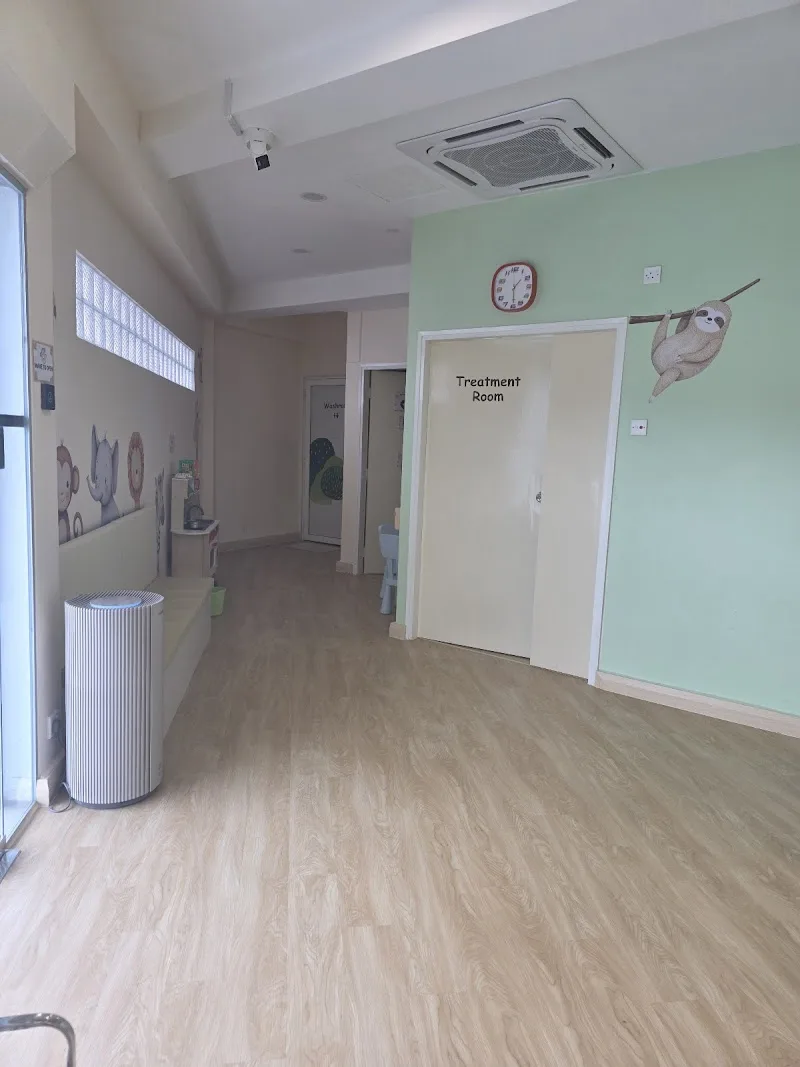 Bright waiting corridor inside Little Eden Child Specialist Clinic